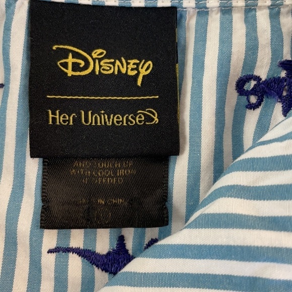 DISNEY Embroidered Aladdin genie lamp Button Up front tie top crop - Picture 7 of 13